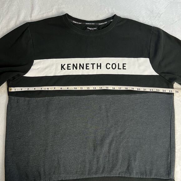 Kenneth Cole Black & Gray Logo Sweatshirt Crew neck Size XL - Picture 5 of 7